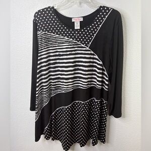 Pretty Woman 3/4 Length Blouse Size 1X NWOT